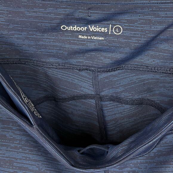 Outdoor Voices TechSweat Flex 7/8 Leggings Blue Black Space Dyed Print Large - Picture 5 of 6